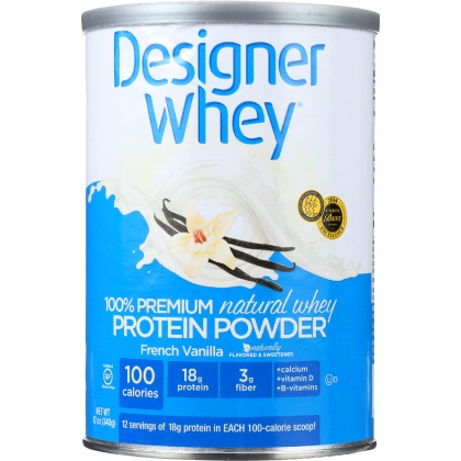 DESIGNER PROTEIN WHEY: 100% Premium Powder French Vanilla, 12 oz