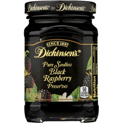 DICKINSON\'S: Pure Seedless Black Raspberry Preserves, 10 Oz