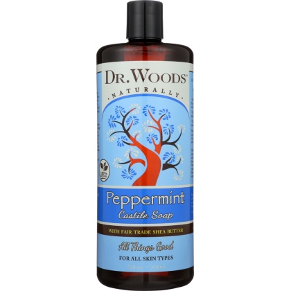 DR WOODS: Liquid Soap Peppermint with Shea Butter, 32 oz