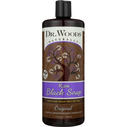 DR WOODS: Naturally Raw Black Soap with Shea Butter Original, 32 oz