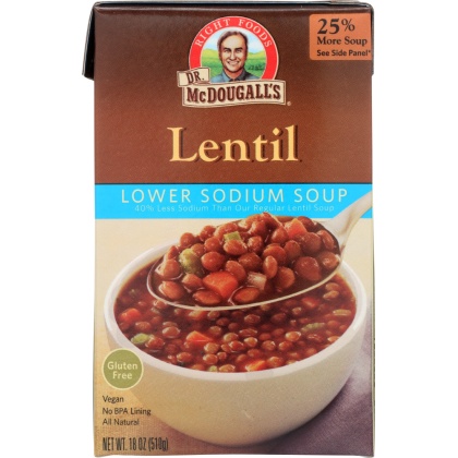 DR. MCDOUGALL\'S: Lower Sodium Soup Lentil, 18 oz