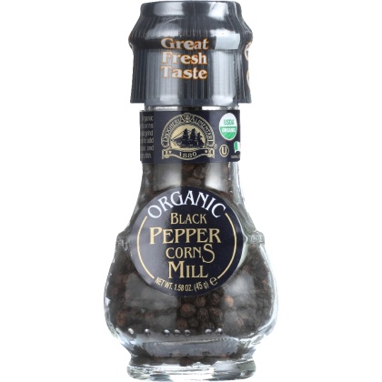 DROGHERIA & ALIMENTARI: Organic Black Pepper Corns Mill, 1.58 oz