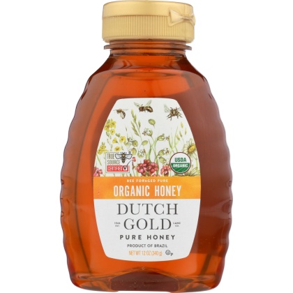 DUTCH GOLD: 100% Organic Pure Honey from Wildflowers, 12 oz