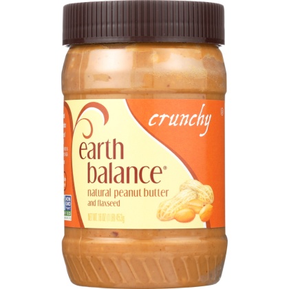 EARTH BALANCE: Natural Peanut Butter & Flaxseed Crunchy, 16 Oz