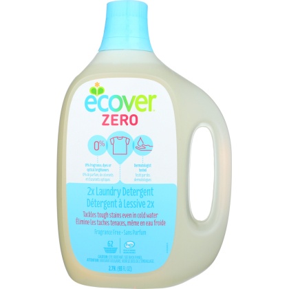 ECOVER: Zero Laundry Detergent 2X Concentrated 62 Loads Unscented, 93 oz