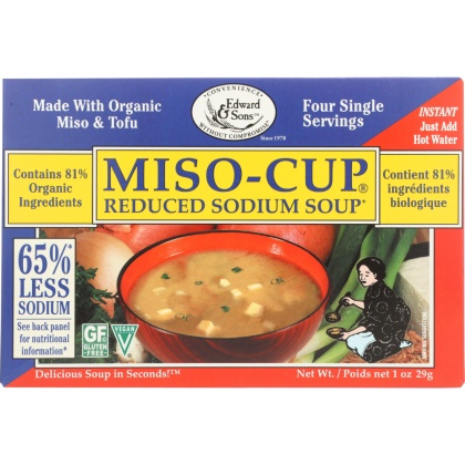 EDWARD & SONS: Miso Cup Mix Reduced Salt Organic 3-4 P, 1 oz