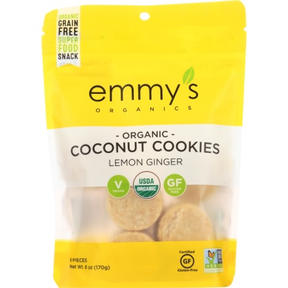 EMMYS ORGANICS: Macaroon Lemon Ginger, 6 oz