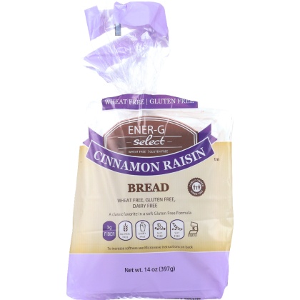 ENER-G FOODS: Gluten Free Cinnamon Raisin Bread, 14 oz