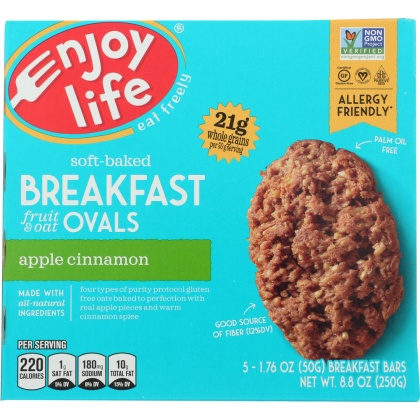 ENJOY LIFE: Bar Breakfast Oval Apple Cinnamon, 8.8 oz