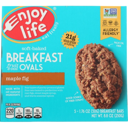 ENJOY LIFE: Breakfast Oval Maple Fig Bar, 8.8 oz