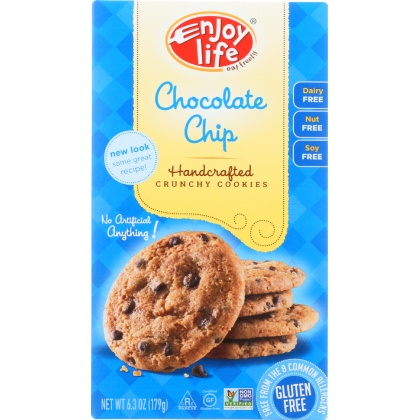 ENJOY LIFE: Handcrafted Crunchy Cookies Chocolate Chip, 6.3 oz