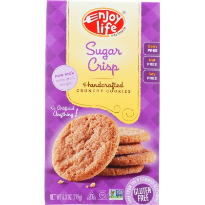 ENJOY LIFE: Handcrafted Crunchy Cookies Sugar Crisp, 6.3 oz