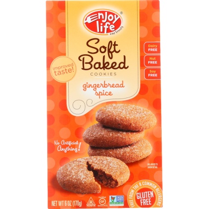 ENJOY LIFE: Soft Baked Cookies Gingerbread Spice, 6 oz