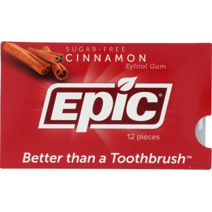 EPIC DENTAL: Cinnamon Xylitol Gum, 12 pc