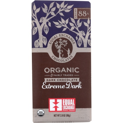 EQUAL EXCHANGE: Organic Extreme Dark Chocolate Bar, 2.8 oz