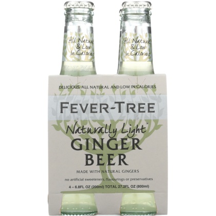 FEVER TREE: Soda 4pk Ginger Beer Light, 6.8 oz