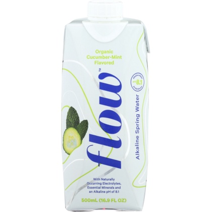 FLOW WATER: Cucumber Mint Spring Water Alkaline, 16.9 fo