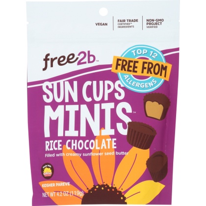 FREE2B FOODS: Rice Chocolate Sun Cups Minis, 4.2 oz