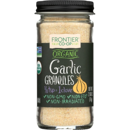 FRONTIER HERB: Organic Garlic Granules Bottle, 2.68 oz