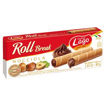 GASTONE LAGO: Hazelnut Cream Rolled Wafers, 2.82 oz