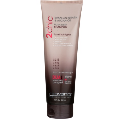 GIOVANNI COSMETICS: Ultra-Sleek Shampoo Brazilian Keratin & Argan Oil, 8.5 oz