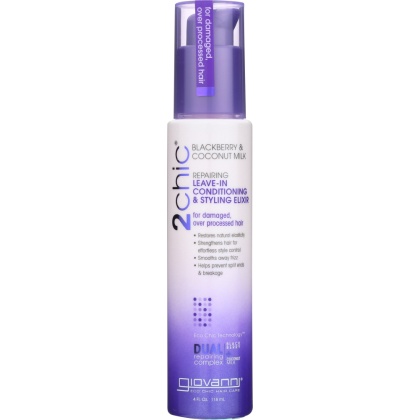 GIOVANNI: Cosmetic Conditioning & Styling Elixir Leave-In Ultra-Repair Blackberry & Coconut Milk, 4 Oz