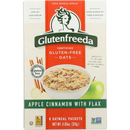 GLUTENFREEDA: Instant Oatmeal Apple Cinnamon with Flax, 11.05 oz