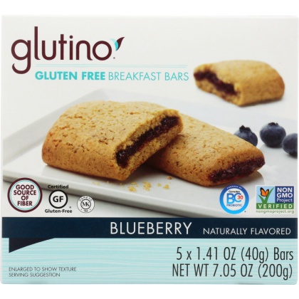 GLUTINO: Gluten Free Oven Baked Blueberry Bars , 7.05 oz