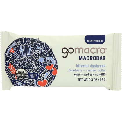 GOMACRO: BAR CASHEW BLUEBERRY (2.300 OZ)