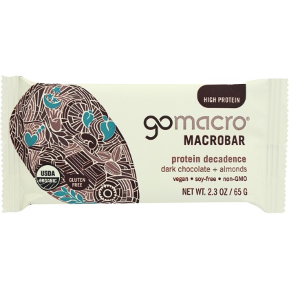 GOMACRO: BAR DARK CHOCOLATE CHIP ALMOND (2.300 OZ)