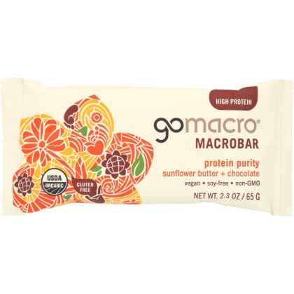 GOMACRO: MacroBar Protein Purity Sunflower Butter + Chocolate, 2.3 oz