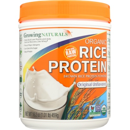 GROWING NATURALS: Organic Raw Rice Protein Original, 16.2 oz