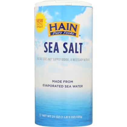 HAIN: Pure Foods Sea Salt, 21 oz