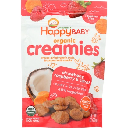 HAPPY BABY: Creamies Strawberry Raspberry and Carrot, 1 oz