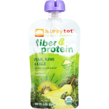 HAPPY BABY: Fiber & Protein Pears, Kiwi & Kale, 4 oz