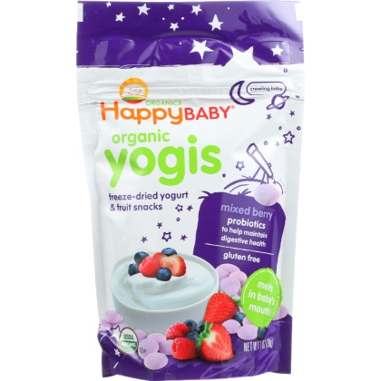 HAPPY BABY: Organic Yogis Yogurt and Fruit Snacks Mixed Berry, 1 oz