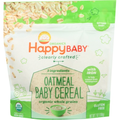 HAPPY BABY: Probiotic Oatmeal Baby Cereal, 7 oz