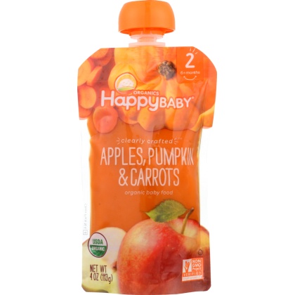 HAPPY BABY: S2 Apple Pumpkin Carrot Organic, 4 oz