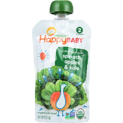 HAPPY BABY: Simple Combos Apples, Spinach & Kale 4 OZ