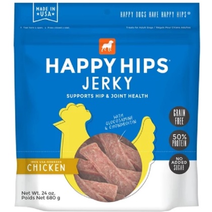 HAPPY HIPS: Dog Treat Jerky Chicken, 24 oz