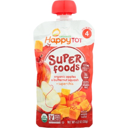 HAPPY TOT ORGANIC SUPERFOODS: Apples & Butternut Squash, 4.22 oz