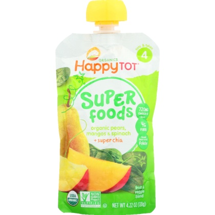 HAPPY TOT ORGANIC SUPERFOODS: Spinach Mango & Pear, 4.22 oz