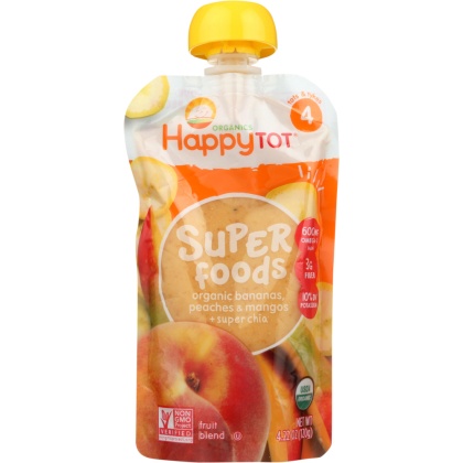 HAPPY TOT: Superfoods Banana Mango & Peach Organic, 4.22 oz