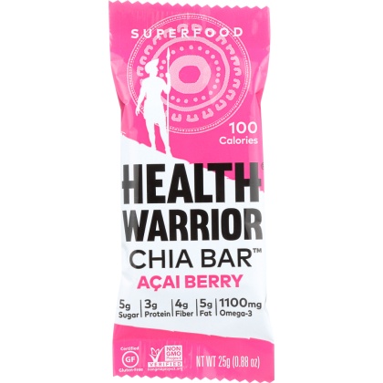 HEALTH WARRIOR: Chia Bar Acai Berry, 0.88 oz