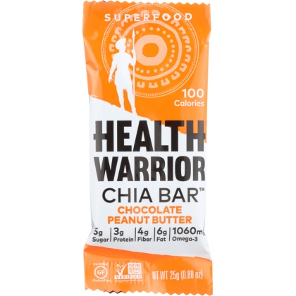 HEALTH WARRIOR: Chia Bar Chocolate Peanut Butter, 0.88 oz