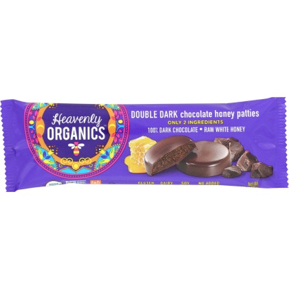 HEAVENLY ORGANICS: Double Dark Chocolate Honey Patties, 1.16 oz