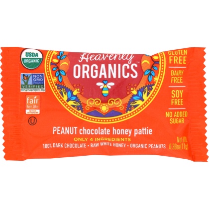 HEAVENLY ORGANICS: Peanut Chocolate Honey Pattie, 0.39 oz