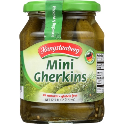 HENGSTENBERG: Pickle Knax Mini Crunchy Gherkins, 12.5 oz