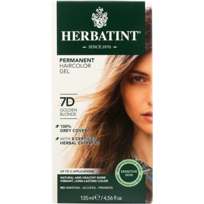 HERBATINT: Permanent Hair Color Gel 7D Golden Blonde, 4.56 oz