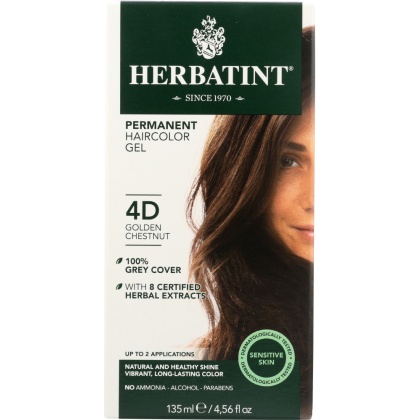 HERBATINT: Permanent Haircolor Gel 4D Golden Chestnut, 4.56 fo